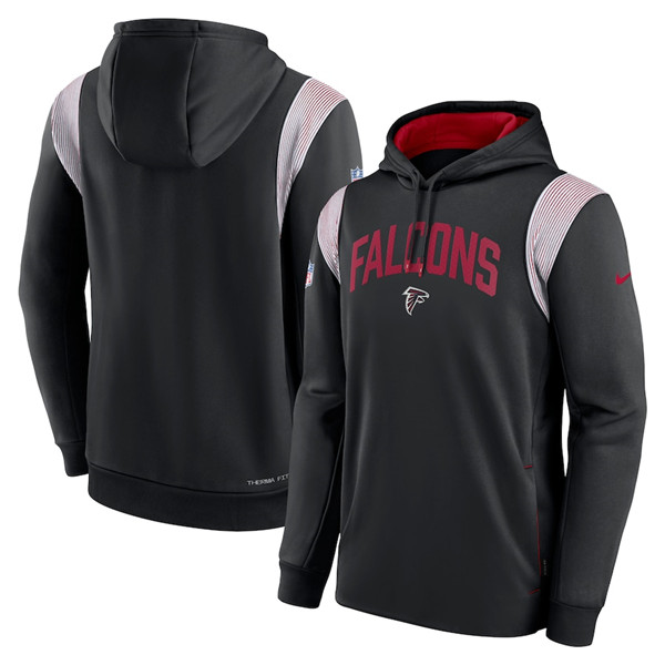Atlanta Falcons Black Sideline Stack Performance Pullover Hoodie