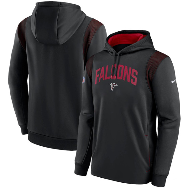 Atlanta Falcons Black Sideline Stack Performance Pullover Hoodie