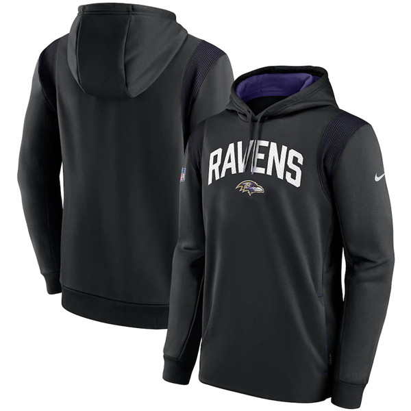 Baltimore Ravens Black Sideline Stack Performance Pullover Hoodie