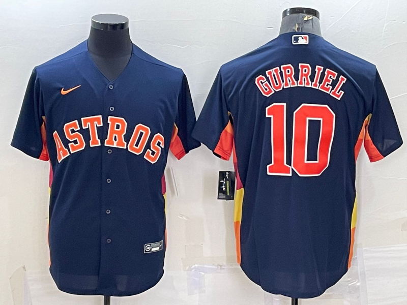 Houston Astros #10 Yuli Gurriel Navy Blue Stitched MLB Cool Base Nike Jersey