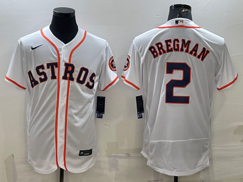 Houston Astros #2 Alex Bregman White Stitched MLB Flex Base Nike Jersey