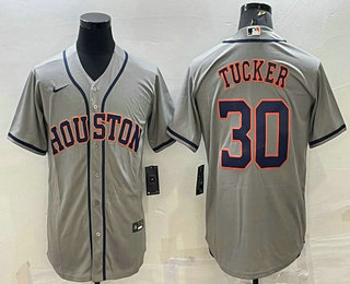 Houston Astros #30 Kyle Tucker Grey Stitched MLB Cool Base Nike Jersey