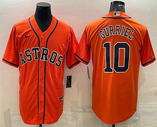 Houston Astros #10 Yuli Gurriel Orange Stitched MLB Cool Base Nike Jersey