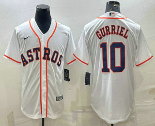 Houston Astros #10 Yuli Gurriel White Stitched MLB Cool Base Nike Jersey