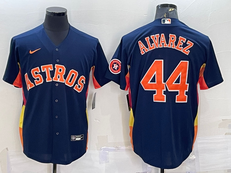 Houston Astros #44 Yordan Alvarez Navy Blue With Patch Stitched MLB Cool Base Nike Jersey