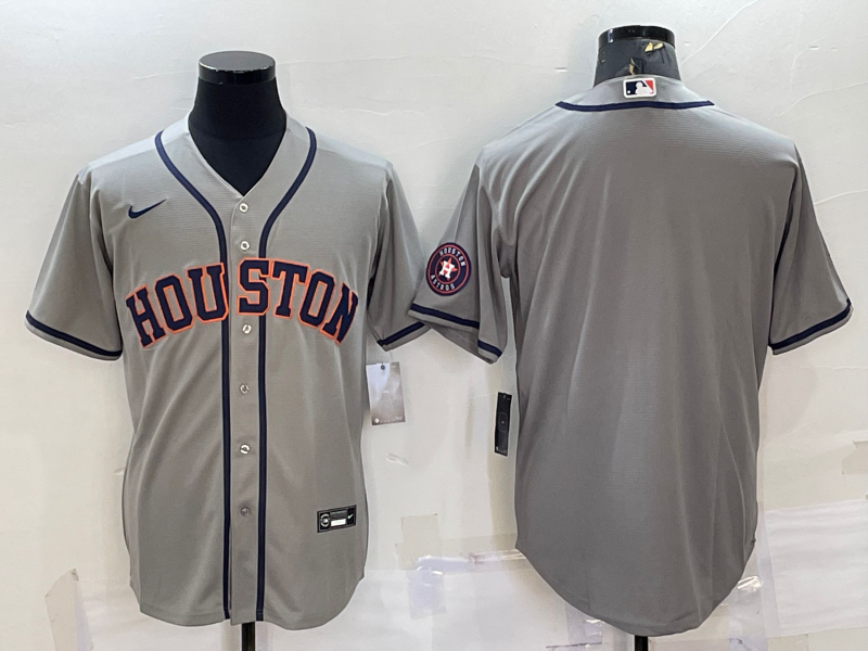 Houston Astros Blank Grey With Patch Stitched MLB Cool Base Nike Jersey