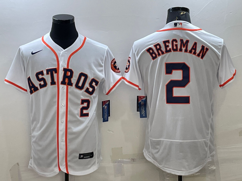Houston Astros #2 Alex Bregman White Stitched MLB Flex Base Nike Jersey