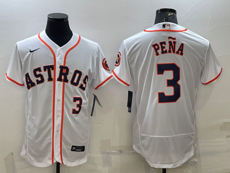 Houston Astros #3 Jeremy Pena White Stitched MLB Flex Base Nike Jersey