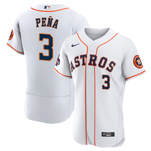 Houston Astros #3 Jeremy Pena 2022 World Series White Flex Base Stitched Baseball Jersey