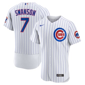 Chicago Cubs #7 Dansby Swanson White Home Stitched MLB Flex Base Nike Jersey