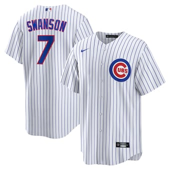 Chicago Cubs #7 Dansby Swanson White Cool Base Stitched Baseball Nike Jersey