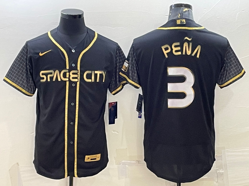 Houston Astros #3 Jeremy Pena Black Gold Flex Base Stitched Jersey