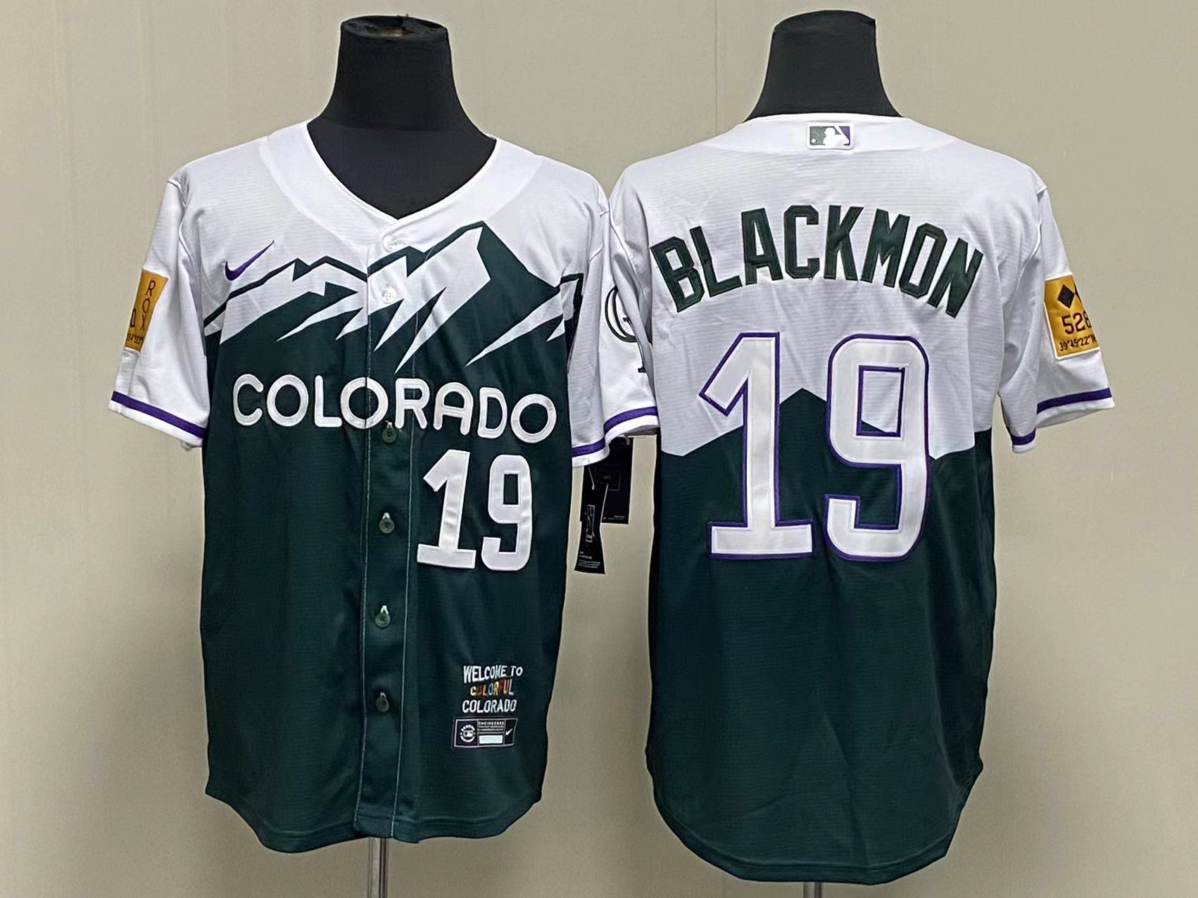 Colorado Rockies #19 Charlie Blackmon Green 2022 City Connect Cool Base Stitched Jersey