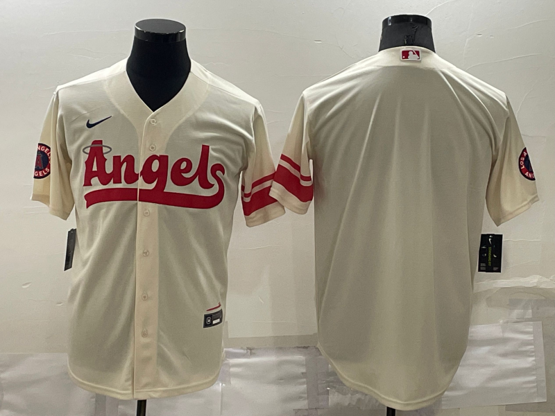 Los Angeles Angels Blank Cream 2022 City Connect Cool Base Stitched Jersey