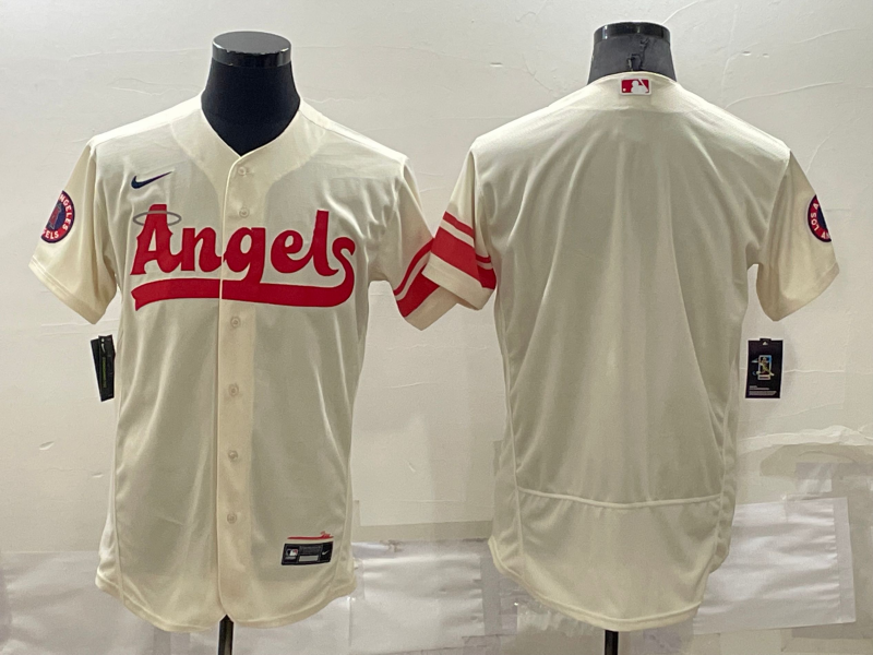 Los Angeles Angels Blank Number Cream 2022 City Connect Flex Base Stitched Jersey