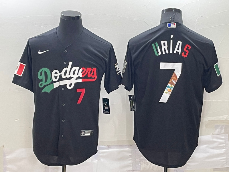 Los Angeles Dodgers #7 Julio Urias Black Mexico Number 2020 World Series Cool Base Nike Jersey