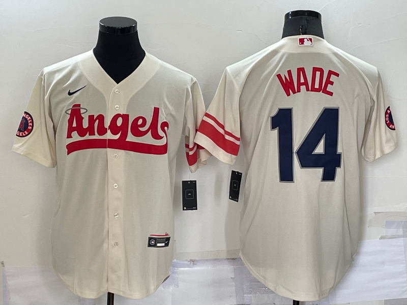 Los Angeles Angels #14 Tyler Wade Cream 2022 City Connect Cool Base Stitched Jersey