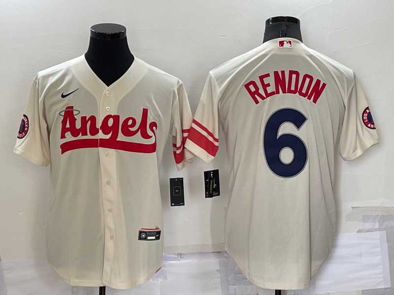 Los Angeles Angels #6 Anthony Rendon Cream 2022 City Connect Cool Base Stitched Jersey