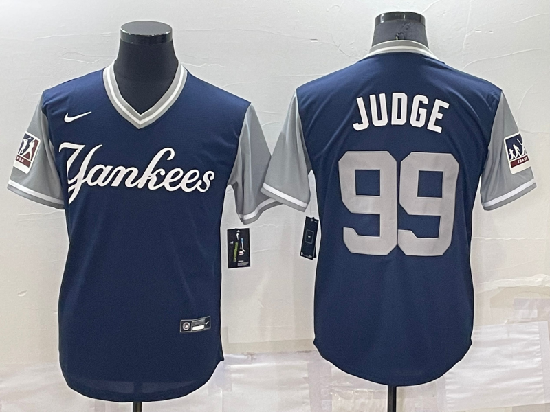 New York Yankees #99 Aaron Judge Judge Navy LLWS Players Weekend Stitched Nickname Nike Jersey