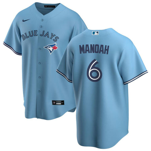 Toronto Blue Jays #6 Alek Manoah Light Blue Stitched MLB Cool Base Nike Jersey