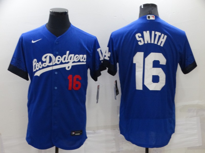 Los Angeles Dodgers #16 Will Smith 2021 Royal City Connect Flex Base Stitched Baseball Jersey