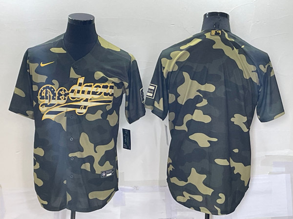 Los Angeles Dodgers Blank Olive Cool Base Stitched Baseball Jersey