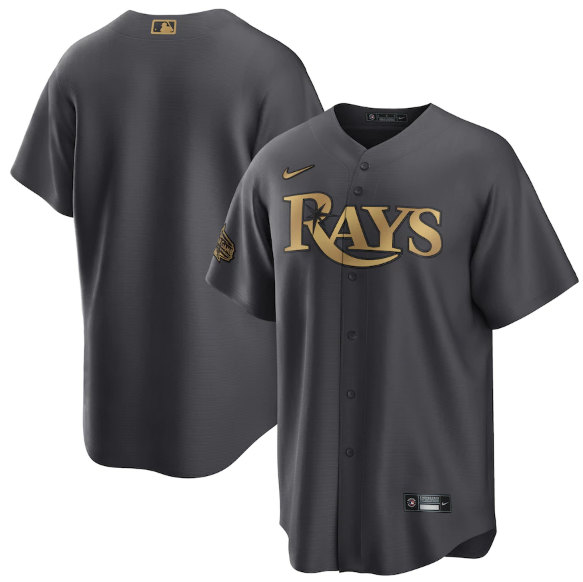 Tampa Bay Rays Blank Charcoal 2022 All-Star Cool Base Stitched Baseball Jersey