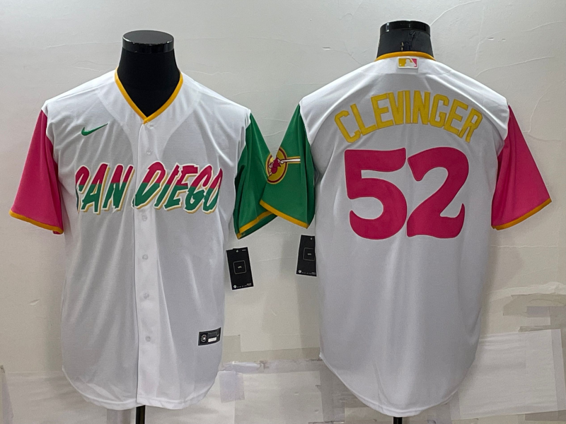 San Diego Padres #52 Mike Clevinger White 2022 City Connect Cool Base Stitched Jersey