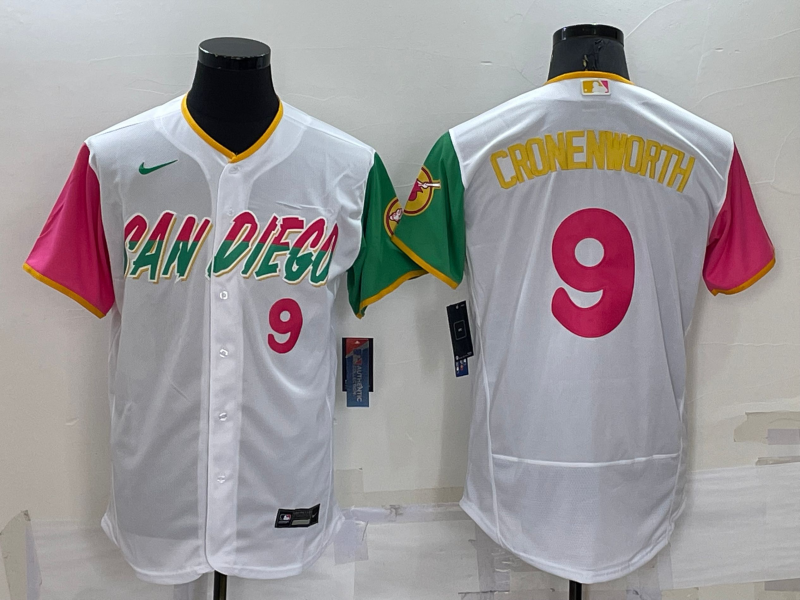 San Diego Padres #9 Jake Cronenworth White Number 2022 City Connect Flex Base Stitched Jersey