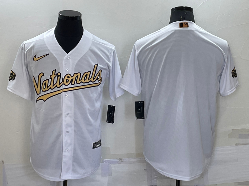 Washington Nationals Blank White 2022 All Star Stitched Cool Base Nike Jersey