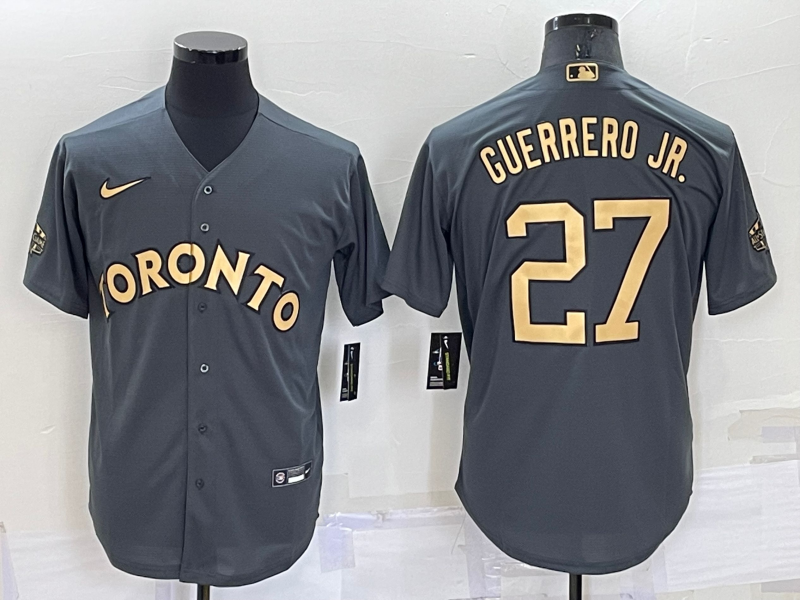 Toronto Blue Jays #27 Vladimir Guerrero Jr Grey 2022 All Star Stitched Cool Base Nike Jersey