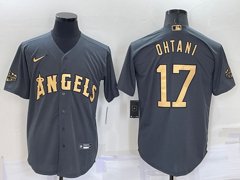 Los Angeles Angels #17 Shohei Ohtani Grey 2022 All Star Stitched Cool Base Nike Jersey