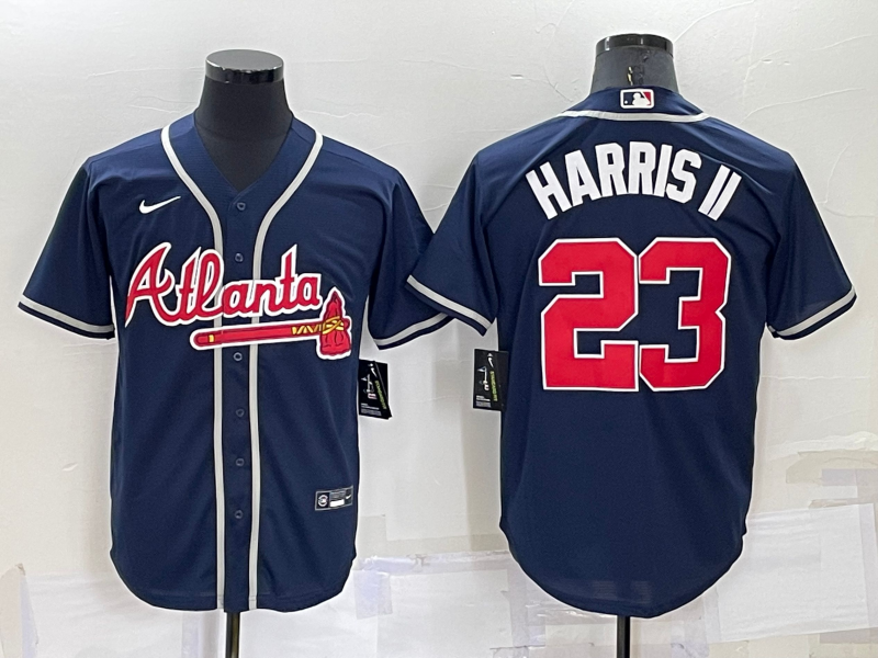 Atlanta Braves #23 Michael Harris II Navy Blue Stitched MLB Cool Base Nike Jersey