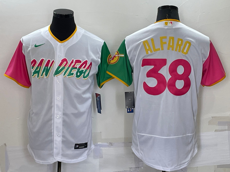 San Diego Padres #38 Jorge Alfaro White 2022 City Connect Flex Base Stitched Jersey