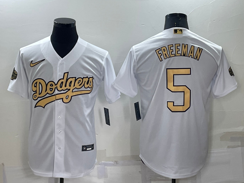 Los Angeles Dodgers #5 Freddie Freeman White 2022 All Star Stitched Cool Base Nike Jersey