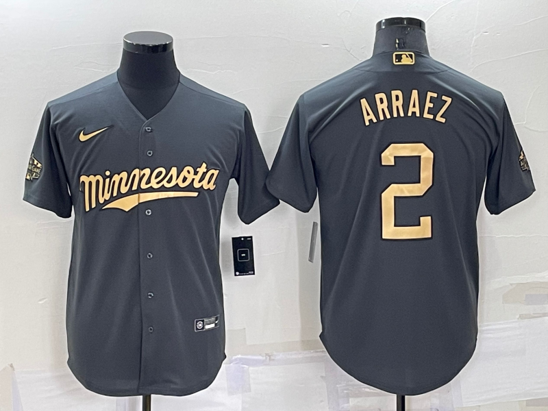 Minnesota Twins #2 Luis Arraez Charcoal 2022 All-Star Cool Base Stitched Baseball Jersey