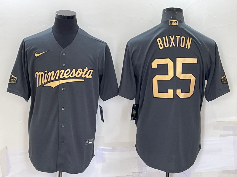 Minnesota Twins #25 Byron Buxton Grey 2022 All Star Stitched Cool Base Nike Jersey