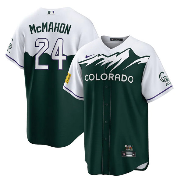 Colorado Rockies #24 Ryan McMahon Green 2022 City Connect Cool Base Stitched Baseball Jersey