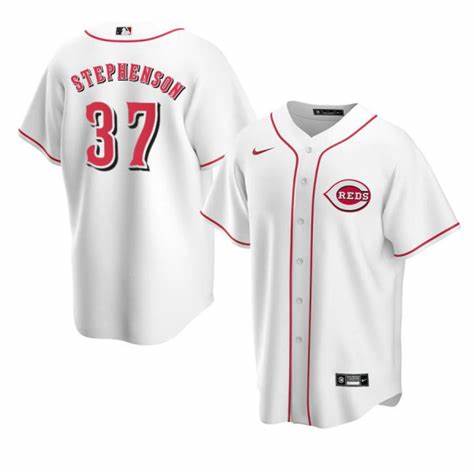 Cincinnati Reds #37 Tyler Stephenson White Stitched MLB Cool Base Nike Jersey