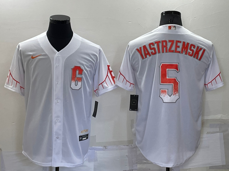 San Francisco Giants #5 Mike Yastrzemski White 2021 City Connect Stitched Cool Base Nike Jersey