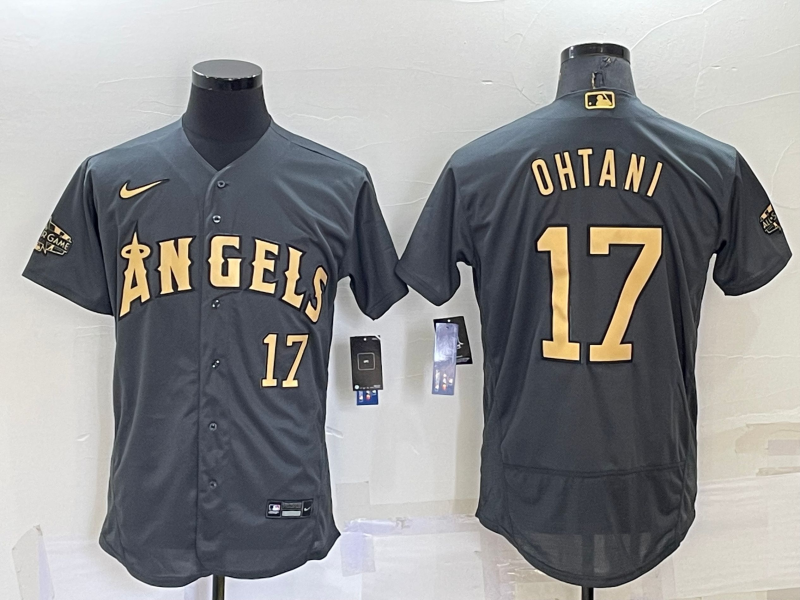 Los Angeles Angels #17 Shohei Ohtani Number Grey 2022 All Star Stitched Flex Base Nike Jersey