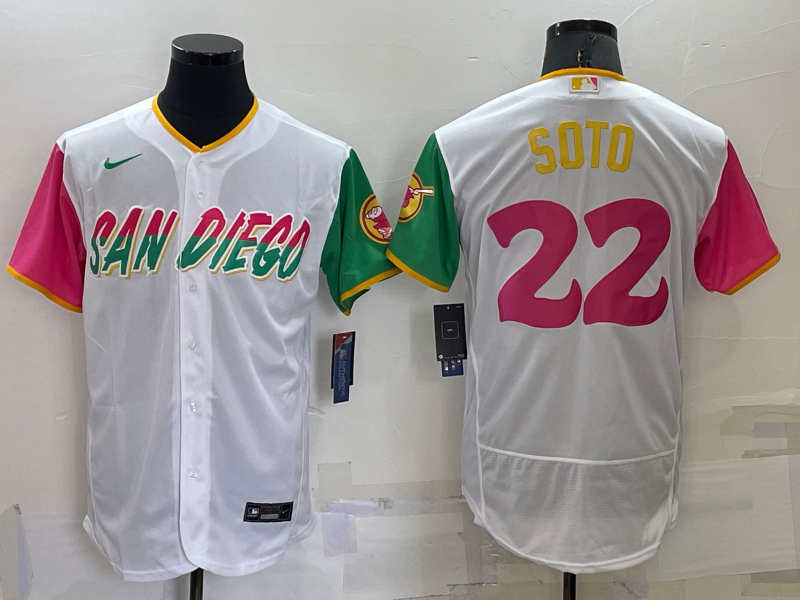 San Diego Padres #22 Juan Soto White 2022 City Connect Flex Base Stitched Jersey