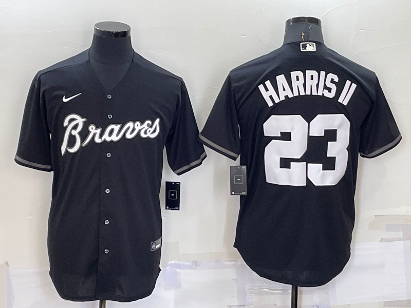 Atlanta Braves #23 Michael Harris II Black Turn Back The Clock Stitched Cool Base Jersey