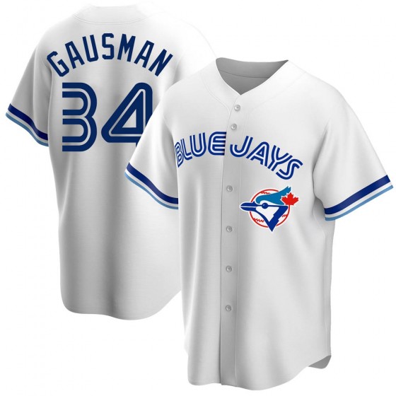 TORONTO BLUE JAYS #34 KEVIN GAUSMAN WHITE HOME COOPERSTOWN COLLECTION JERSEY
