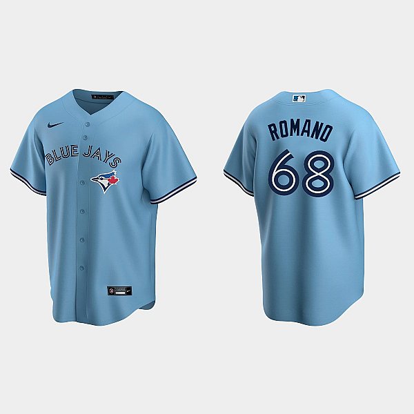 Toronto Blue Jays 68 Jordan Romano Powder Blue Replica Jersey