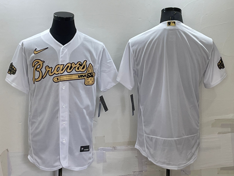 Atlanta Braves Blank White 2022 All Star Stitched Flex Base Nike Jersey