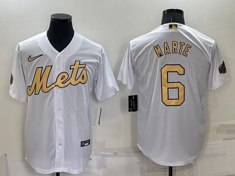 New York Mets #6 Starling Marte White 2022 All Star Stitched Cool Base Nike Jersey