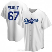 Los Angeles Dodgers #67 Vin Scully White Stitched MLB Cool Base Nike Jersey