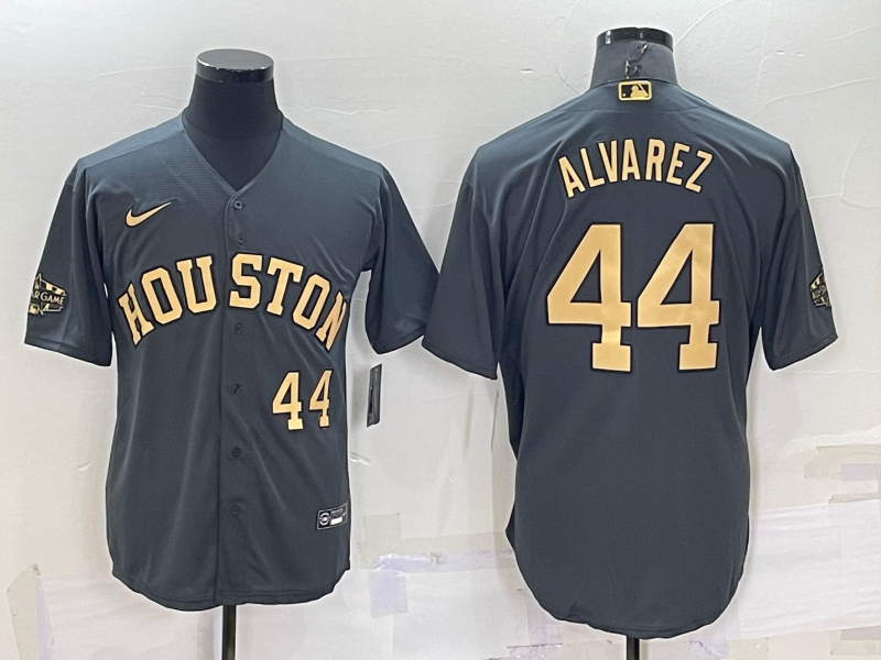Houston Astros #44 Yordan Alvarez Number Grey 2022 All Star Stitched Cool Base Nike Jersey