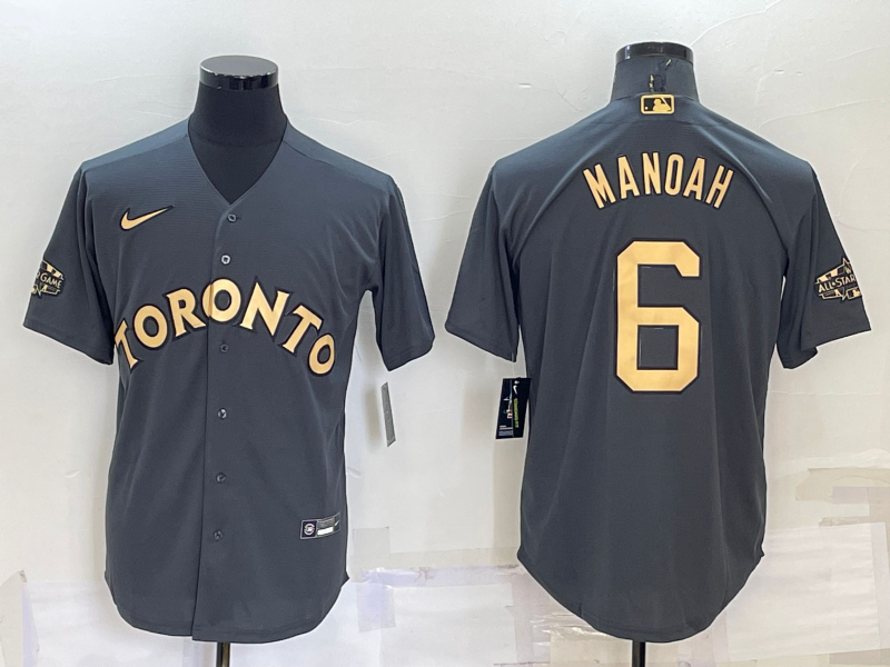 Toronto Blue Jays #6 Alek Manoah Grey 2022 All Star Stitched Cool Base Nike Jersey